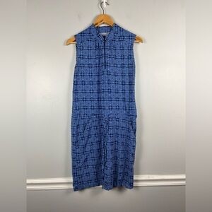 IBKUL blue geometric Sleeveless Drawstring Golf Dress size small